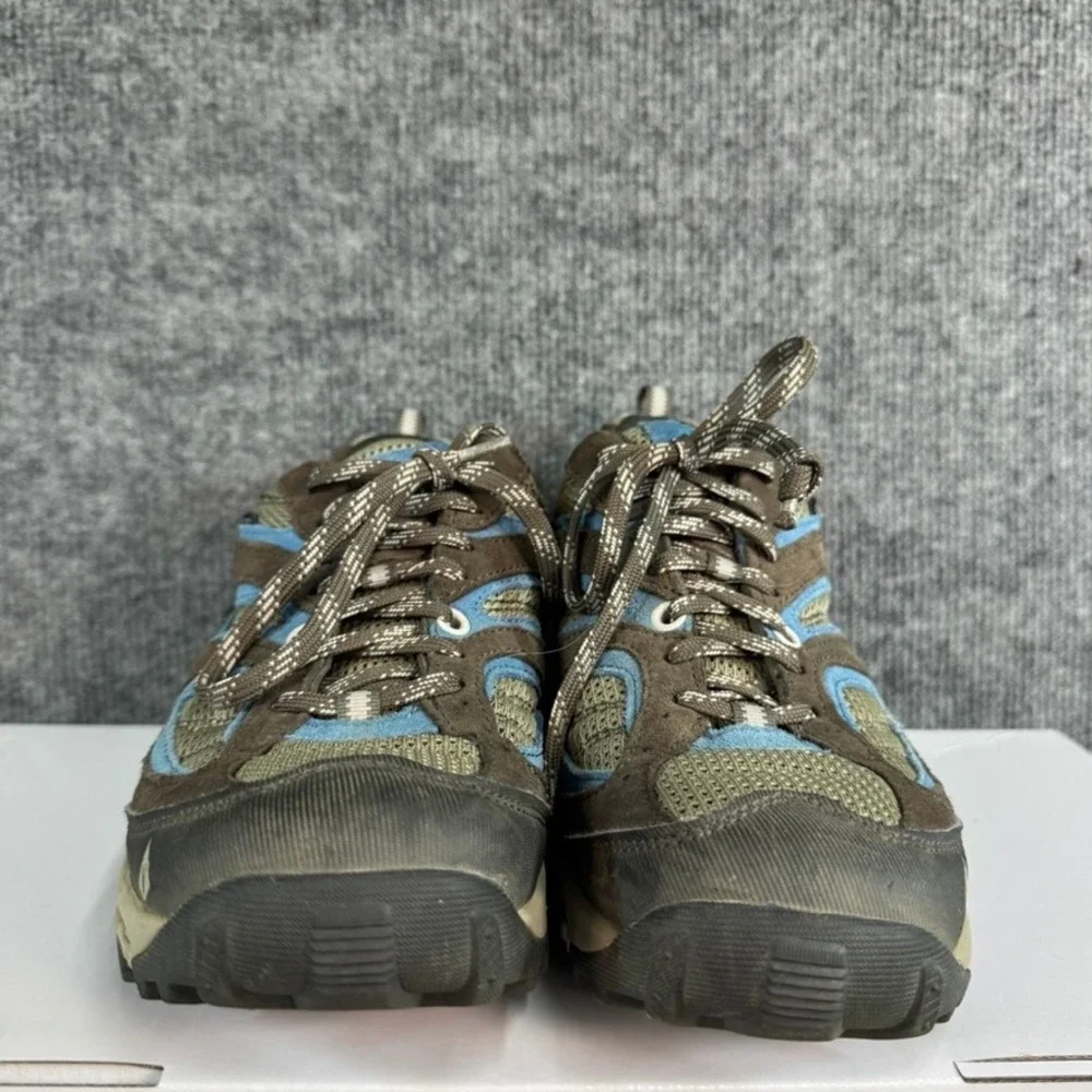 Vasque Women Brown Blue Waterproof Hiking Shoes 7017 M Leather Mesh Low Top 9M